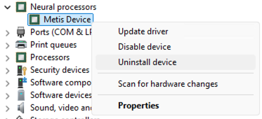 Uninstall Device